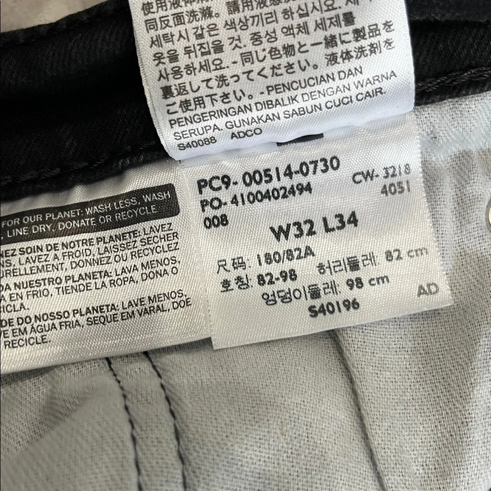 Levi’s‎ 514 Straight Fit Black Jeans Mens 32x34 Stretch Denim Classic 00514-0730
